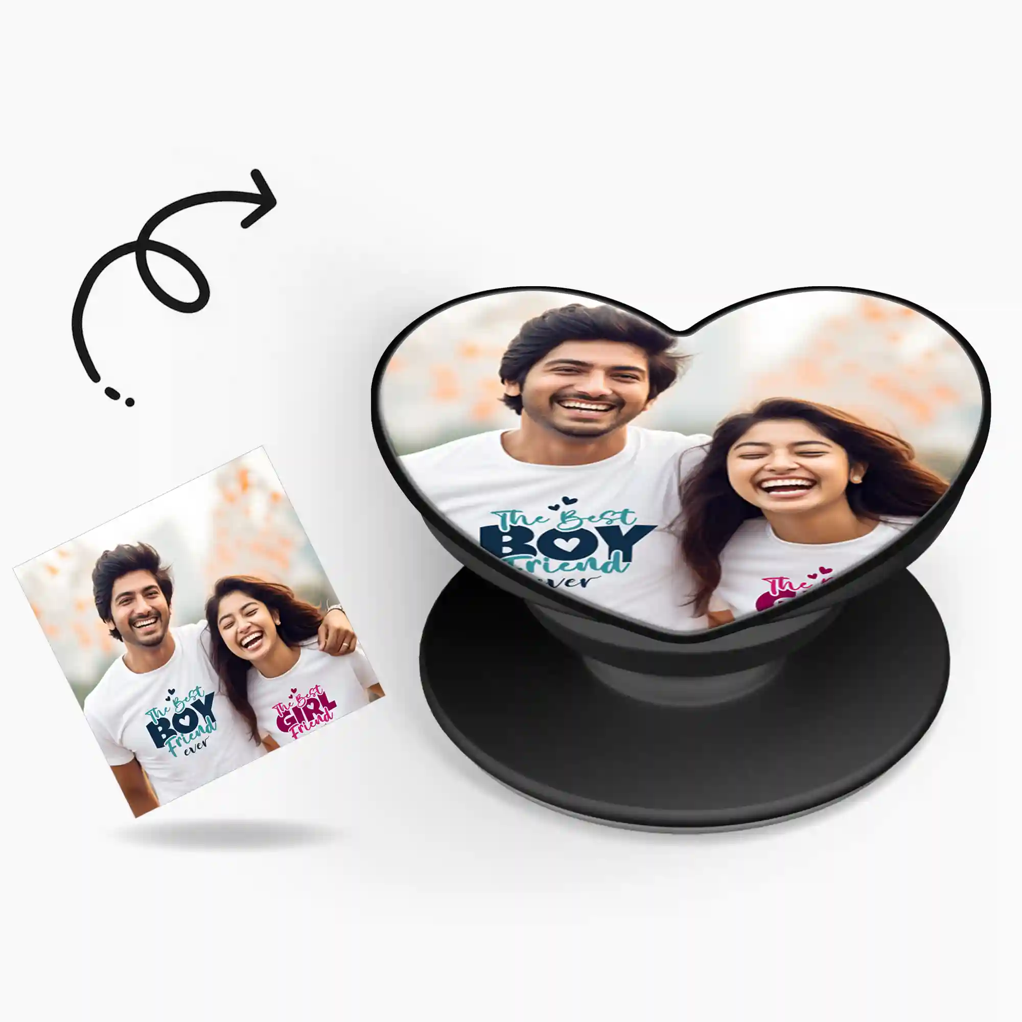 Customised Photo Printed Heart Popup Socket